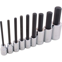 Hex Head Socket Set, Hex, 1/2"/3/8" Drive, 9 Pcs MAS Chibougamau