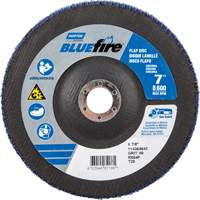 Disque &agrave; lamelles &agrave; grain grossier BlueFire, 7" x 7/8", Type 27, Grain 80, Alumine de zirconium MAS Chibougamau