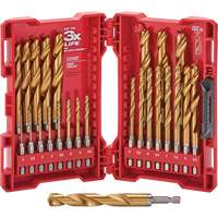 Jeu de forets m&eacute;triques Shockwave Red Helix, 25 morceaux, Titane MAS Chibougamau