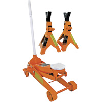 Service Jack with 3-Ton Vehicle Stands, 2.5 Ton(s) Capacity, 5" Lowered, 19-1/4" Raised, Manual Hydraulic MAS Chibougamau