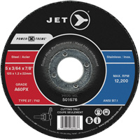 A60PX Power-Xtreme Cut-Off Wheel, 5" x 3/64", 7/8" Arbor, Type 27, 12200 RPM MAS Chibougamau