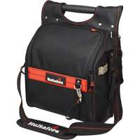 Pochette porte-outils pour &eacute;lectricien professionnel &agrave; fermeture &agrave; glissi&egrave;re, Polyester balistique, 19 pochettes, Noir/Rouge MAS Chibougamau
