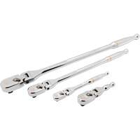1/4", 3/8" & 1/2" Drive 120XP Full Polish Flex Handle Teardrop Ratchet Set MAS Chibougamau
