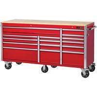 PRC7215 Armoire roulante de s&eacute;rie Pro, 15 tiroirs, 72" la x 24" p x Rouge MAS Chibougamau