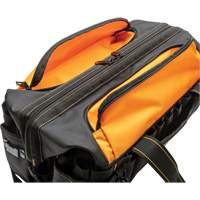Sac &agrave; outils de 20" pour les professionnels, Nylon, 33 pochettes, Noir/Orange MAS Chibougamau