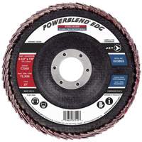 POWERBLEND EDG Flap Disc, 4-1/2" x 7/8", Type 27, CG60 Grit, Ceramic MAS Chibougamau