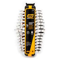 72-Tooth 12 Point Stubby Wrench Set, Ratcheting Combination, 14 Pieces, Imperial and Metric MAS Chibougamau