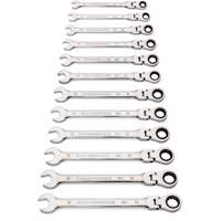 90-Tooth 12 Point Wrench Set, Flex Head/Ratcheting Combination, 12 Pieces, Metric MAS Chibougamau