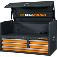 Tool Chest, 40-3/5" W, 5 Drawers, Black/Orange MAS Chibougamau