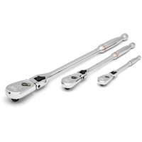 1/4", 3/8" & 1/2" Drive 90-Tooth Locking  Teardrop Ratchet Set MAS Chibougamau