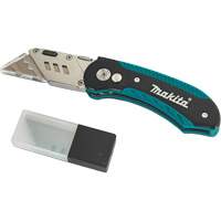 Folding Quick-Change Jobsite Utility Knife with 10-Piece Replacement Blades, Steel Blade MAS Chibougamau