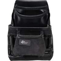Sac robuste Phantom pour clous et outils, Cuir, 10 pochettes, Noir MAS Chibougamau