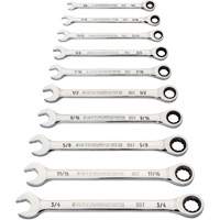 90-Tooth 12-Point Wrench Set, Ratcheting Combination, 10 Pieces, Imperial MAS Chibougamau