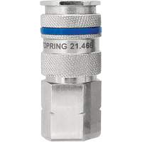 QUIKSILVER Industrial Quick Coupler, Nickel Plated Brass, 3/8", Female NPT, 435 PSI MAS Chibougamau