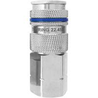 QUIKSILVER Industrial Quick Coupler, Nickel Plated Brass, 1/2", Female NPT, 500 psi MAS Chibougamau