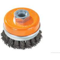 Knot-Twisted Wire Cup Brush with Ring, 4" Dia. x 5/8"-11 Arbor MAS Chibougamau