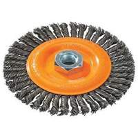 Stringer Bead Knotted Wire Brush, 4" Dia., 0.02" Fill, 5/8"-11 Arbor, Steel MAS Chibougamau