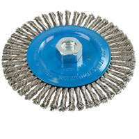 Knot-Twisted Stringer Bead Wire Wheel, 6" Dia., 0.02" Fill, 5/8"-11 Arbor, Aluminum/Stainless Steel MAS Chibougamau
