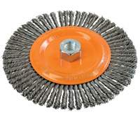Brosse &agrave; fils nou&eacute;s pour cordons de soudure, Dia. 6-7/8'', Fils 0,02", Arbre 5/8"-11, Acier MAS Chibougamau