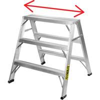 Industrial-Duty Sawhorse, 2' H x 31.9375" W x 23.50" D, 300 lbs. Capacity, Aluminum MAS Chibougamau