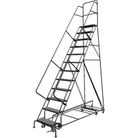 &eacute;chelles roulantes multidirectionnelles, 12 marches, Largeur de la marche 24", Hauteur de la plateforme 120", Acier MAS Chibougamau
