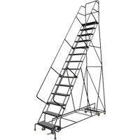 &eacute;chelles roulantes multidirectionnelles, 14 marches, Largeur de la marche 24", Hauteur de la plateforme 140", Acier MAS Chibougamau