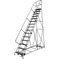 &eacute;chelles roulantes multidirectionnelles, 15 marches, Largeur de la marche 24", Hauteur de la plateforme 150", Acier MAS Chibougamau