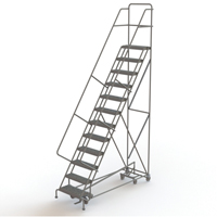&eacute;chelles roulantes multidirectionnelles, 12 marches, Largeur de la marche 24", Hauteur de la plateforme 120", Acier MAS Chibougamau