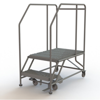 Plateforme de travail mobile, Acier, 2 Marches, 20" ha, 35" p, 24" Marche, Stri&eacute; MAS Chibougamau