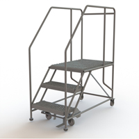 Plateforme de travail mobile, Acier, 3 Marches, 30" ha, 35" p, 24" Marche, Stri&eacute; MAS Chibougamau
