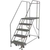 Plateforme de travail mobile, Acier, 5 Marches, 50" ha, 35" p, 24" Marche, Stri&eacute; MAS Chibougamau
