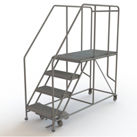 Plateforme de travail mobile, Acier, 4 Marches, 40" ha, 47" p, 24" Marche, Stri&eacute; MAS Chibougamau