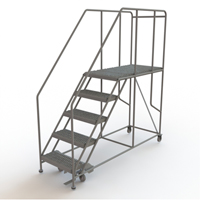 Plateforme de travail mobile, Acier, 5 Marches, 50" ha, 47" p, 24" Marche, Stri&eacute; MAS Chibougamau