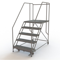 Plateforme de travail mobile, Acier, 5 Marches, 50" ha, 36" p, 36" Marche, Stri&eacute; MAS Chibougamau