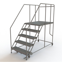 Plateforme de travail mobile, Acier, 5 Marches, 50" ha, 48" p, 36" Marche, Stri&eacute; MAS Chibougamau