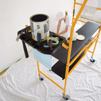 nsemble d'&eacute;chafaudage &agrave; montant de s&eacute;curit&eacute; & tablette pour outils de 4' Jobsite Series, Cadre Acier, 49-1/2" p x 57-3/4" h MAS Chibougamau