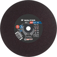 Meule &agrave; tronçonner Ripcut II pour la coupe de l'acier inoxydable et l'acier sur scies fixes, 14" x 1/8", Arbre de 1", Type 1, Oxyde d'aluminium, 4400 Tr/min MAS Chibougamau