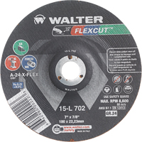 Flexcut Depressed Centre Grinding Wheels, 7", 24 Grit, Aluminum Oxide, 7/8", 8600 RPM, Type 29 MAS Chibougamau