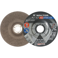 Meules &agrave; moyeu d&eacute;port&eacute; ALLSTEEL XX, 4-1/2" x 1/8", Arbre de 7/8", Type 27, Alumine de zirconium, 13 300 Tr/min MAS Chibougamau