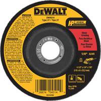 High Performance Metal Grinding Wheel, 4-1/2" x 1/4", 7/8" Arbor, Aluminum Oxide, Type 27 MAS Chibougamau