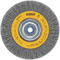 Crimped Bench Wire Brush, 6" Dia., 0.014" Fill, 5/8" - 1/2" Arbor MAS Chibougamau