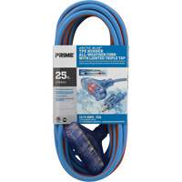 Cordons rallonges en caoutchouc TPE Arctic Blue, Toutes saisons, SJEOW, AWG 12/3, 15 A, 3 prise(s), 25' MAS Chibougamau
