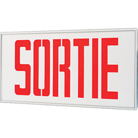 Enseignes sortie Stella - Sortie, DEL, &agrave; raccordement fixe, 17-1/2" lo x 18-1/2" la, Français MAS Chibougamau