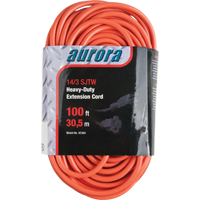 Vinyl Extension Cord, Outdoor, SJTW, 14/3 AWG, 13 A, 100' MAS Chibougamau