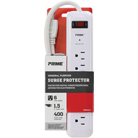 Surge Protector, 6 Outlets, 400 J, 1875 W, 2' Cord MAS Chibougamau