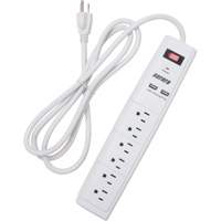 USB Charging Surge Protector, 6 Outlets, 1200 J, 1875 W, 6' Cord MAS Chibougamau