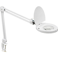 LED Magnifier with A-Bracket, 3 Diopter, LED Light, 47" Arm, C-Clamp, White MAS Chibougamau