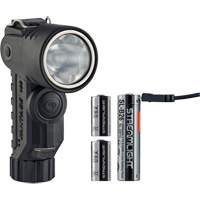 Vantage&reg; 180 X Multi-Fuel Helmet/Right Angle Flashlight, LED, Rechargeable/CR123A Batteries, Nylon Polymer MAS Chibougamau