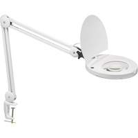 Adjustable Magnifier Lamp, 5 Diopter, LED Light, 47" Arm, C-Clamp, White MAS Chibougamau