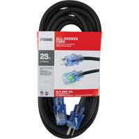 Cordon rallonge All-Rubber, Ext&eacute;rieur, SJOOW, AWG 12/3, 15 A, 25' MAS Chibougamau